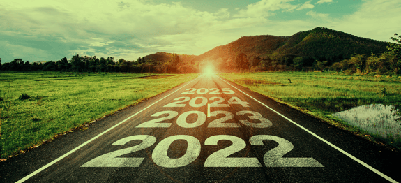Image showing road changing from 2022 to 2023, for 2022 In Review blog post